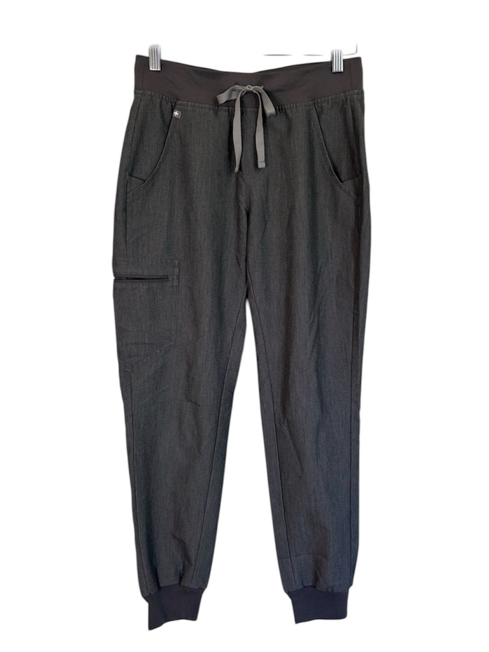 Figs Zamora Jogger Scrub Pants Graphite Gray with Light Gray Drawcord Size XS